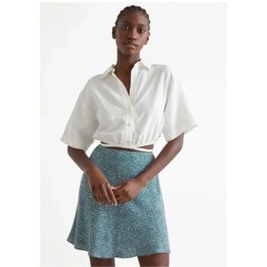 & Other Stories Green Floral Skirt